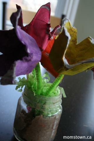 egg carton flower